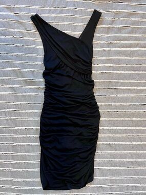 Express Black  Ruched Cocktail Dress